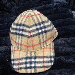 Burberry Tan and Red Plaid Hat